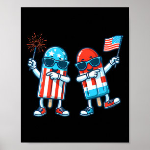 Popsicle American Flag 4. Juli Patriotic Sommer Poster