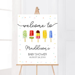 Popsicle Baby Dusche Willkommen Poster