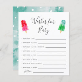 Popsicle Baby Dusche wünscht eine Babykarte