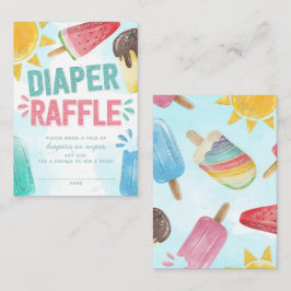Popsicle Baby Duwer Diaper und Wipes Raffle Begleitkarte