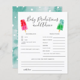 Popsicle Baby Predictions & Advice Card
