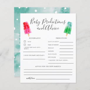 Popsicle Baby Predictions & Advice Card