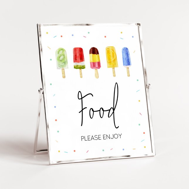 Popsicle Baby Showfood Poster (Ready to Pop Baby Shower Food Sign)