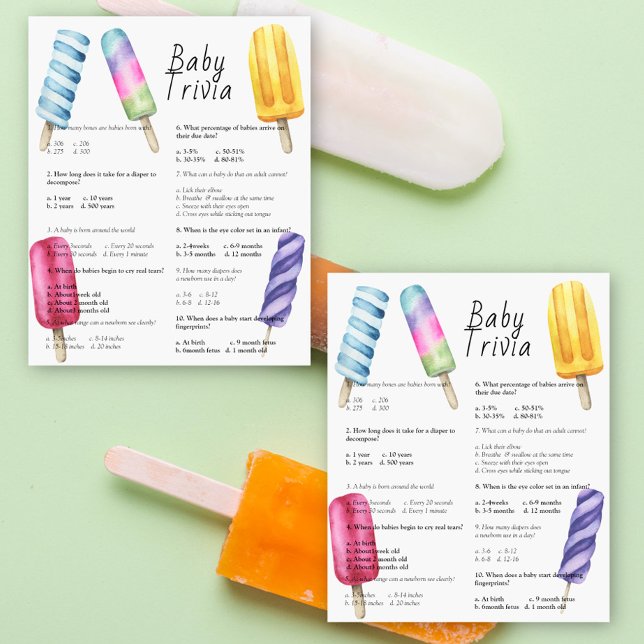 Popsicle - Baby Trivia | Baby Shower Game (Von Creator hochgeladen)