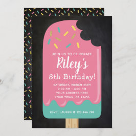 Popsicle Birthday Einladung Chalkboard