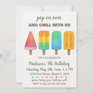 Popsicle Birthday Einladung für Kinder