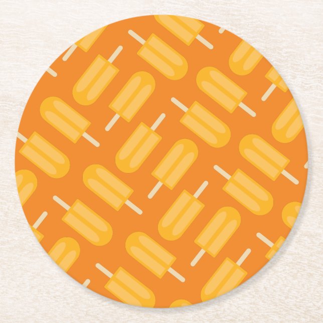 Popsicle Birthday Party Runder Pappuntersetzer (Vorderseite)