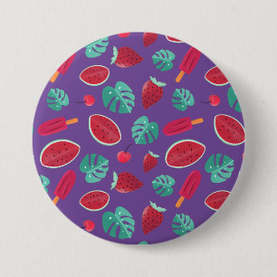 Popsicle, Cherry, Strawberry & Watermelon Blätter Button