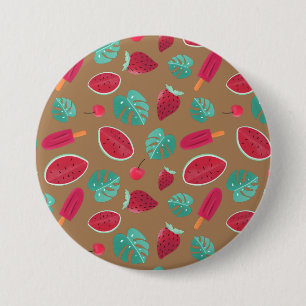 Popsicle, Cherry, Strawberry & Watermelon Blätter Button