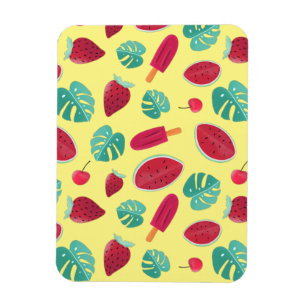 Popsicle, Cherry, Strawberry & Watermelon Blätter Magnet