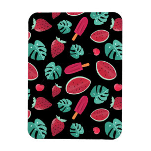 Popsicle, Cherry, Strawberry & Watermelon Blätter Magnet