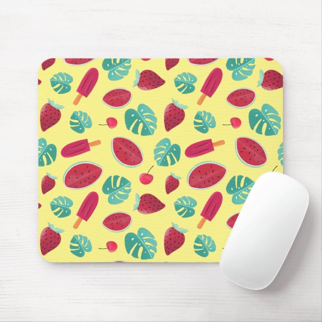 Popsicle, Cherry, Strawberry & Watermelon Blätter Mousepad (Mit Mouse)