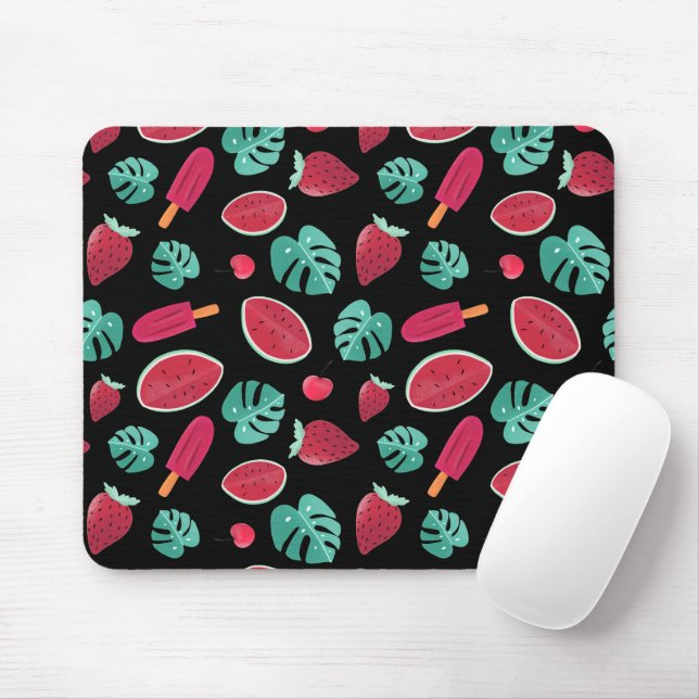 Popsicle, Cherry, Strawberry & Watermelon Blätter Mousepad (Mit Mouse)