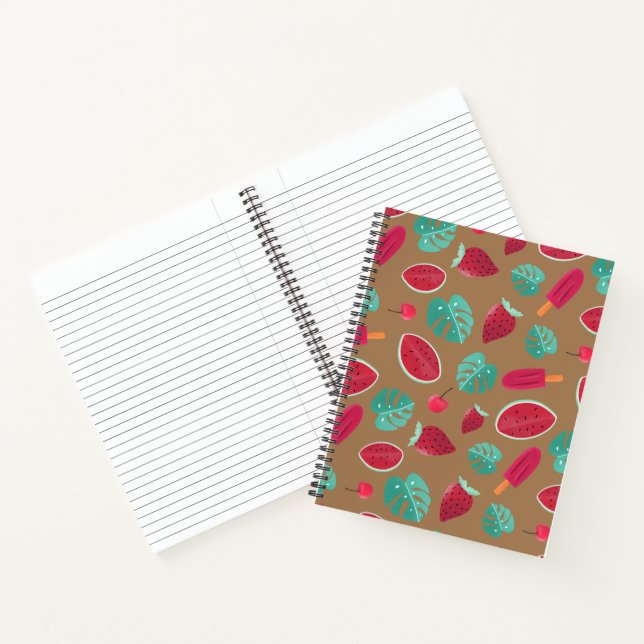 Popsicle, Cherry, Strawberry & Watermelon Blätter Notizbuch (Innenseite)