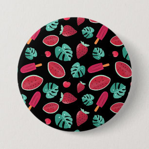 Popsicle, Cherry, Strawberry & Watermelon Leaves Button