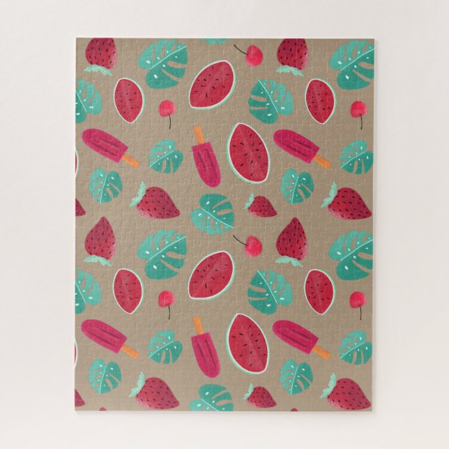 Popsicle, Cherry, Strawberry & Watermelon Puzzle (Vertikal)