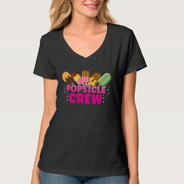 Popsicle Crew Ice Cream Frozen Snack Dessert Beach T-Shirt (Vorderseite)
