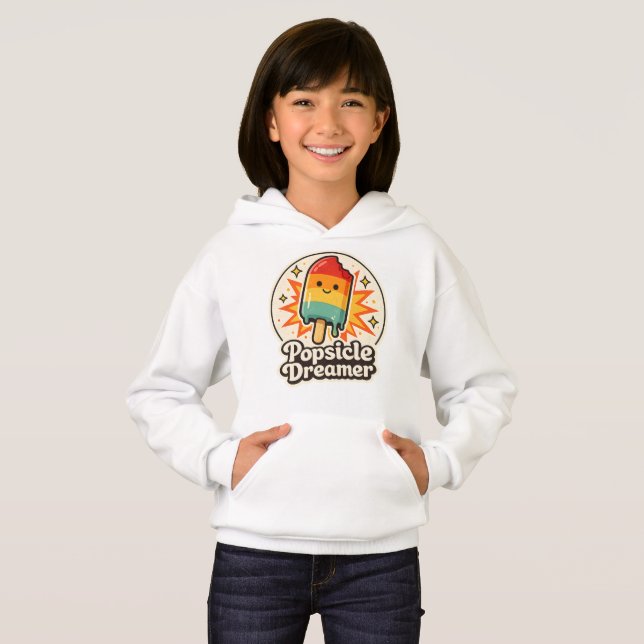 Popsicle Dreamer Retro Kinder Kapuzenpullover Hoodie (Vorne ganz)