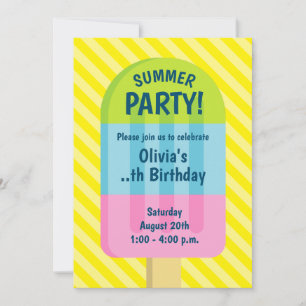 Popsicle Eis Kind Sommer Geburtstagsparty Einladung