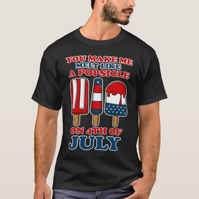 Popsicle Fourth of July USA Flag Independence Day T-Shirt (Vorderseite)
