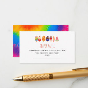 Popsicle Ice Cream Baby Dusche Windel Tombola Begleitkarte