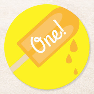 Popsicle Niedlich Summer Kid's Birthday Party Runder Pappuntersetzer
