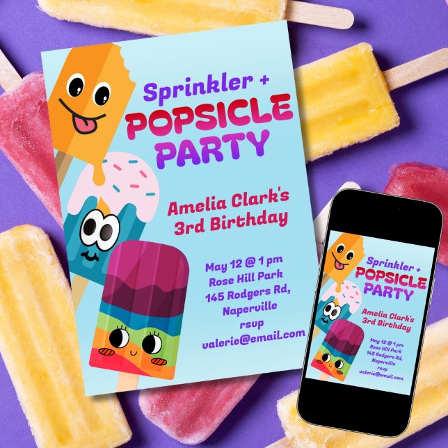 Popsicle Party Birthday Einladung (Von Creator hochgeladen)
