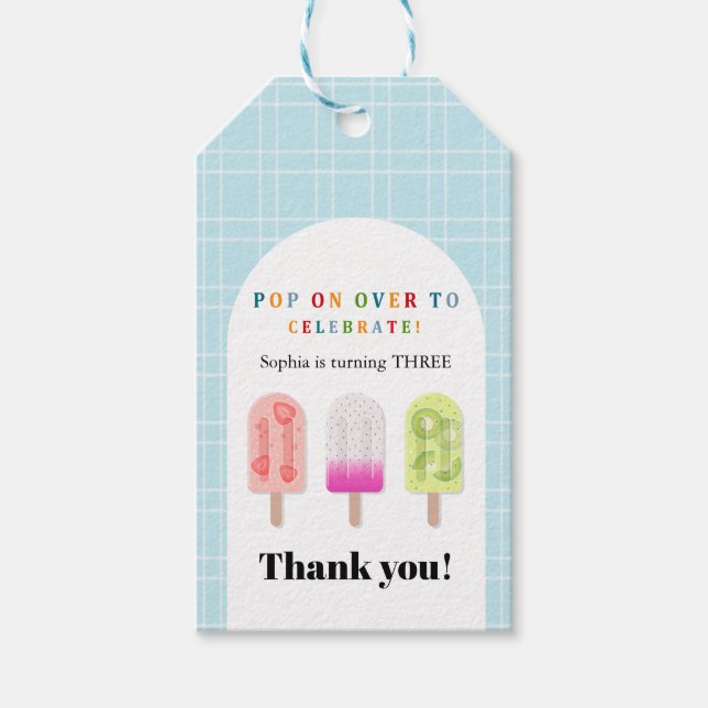 Popsicle Party Geschenkanhänger (Vorderseite)