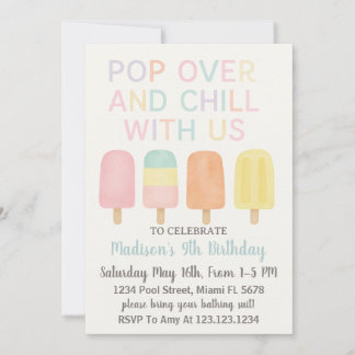 Popsicle Party Kindergeburtstag Einladung