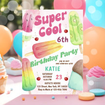 Popsicle Party Super Cool Girl Geburtstagseinladun