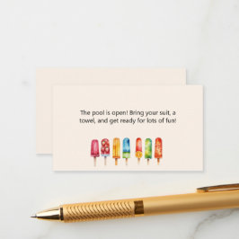 Popsicle Pool Party Einsteckkarte zur Einladung