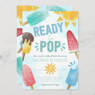 Popsicle Ready to Pop Baby Shower Einladung