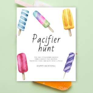 Popsicle - Schnuller Jagd Baby Shower Spiel Poster