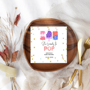 Popsicle She is ready to Pop Baby Shower Serviette