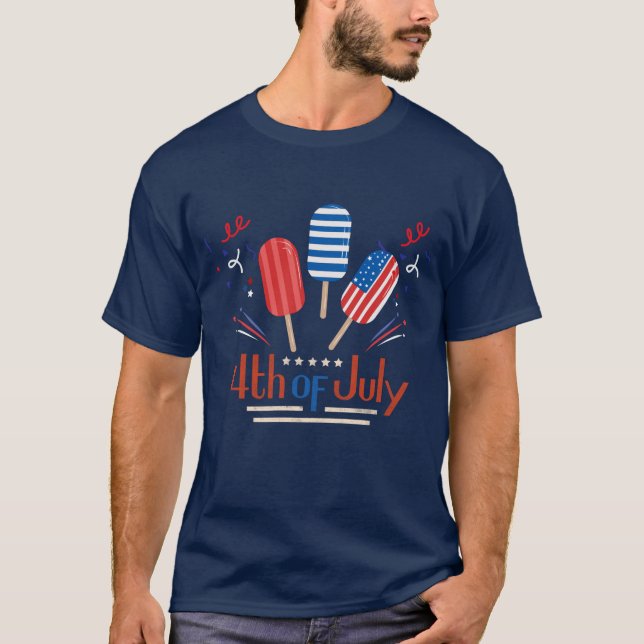 Popsicle Shirt, 4. Juli Familie, Familienmitglied T-Shirt (Vorderseite)