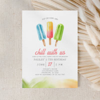 Popsicle Summer Birthday Party Einladung