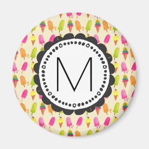 Popsicles and Ice Creme Personalisiert Monogram Magnet
