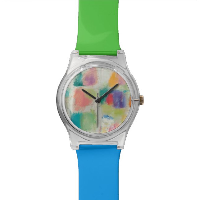 Popsicles-horizontaler abstrakter Steindruck Uhr (Nahaufnahme)