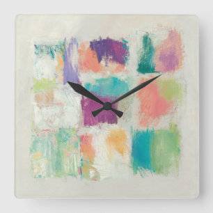 Popsicles II Stone Abstract Print   Mike Schick Quadratische Wanduhr