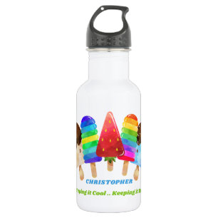 Popsiful Colorful Kids Personalisiert Edelstahlflasche