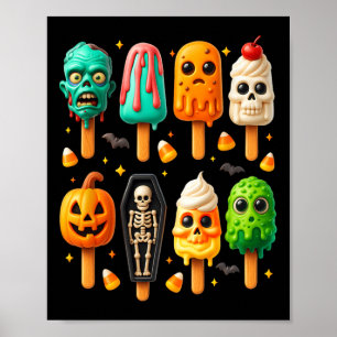 Popsiom Summer Spooky Halloween Eiscreme Sommer- Poster