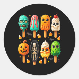 Popsiom Summer Spooky Halloween Eiscreme Sommer- Runder Aufkleber