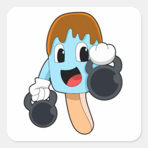 Popsität bei Krafttraining mit Dumbells Quadratischer Aufkleber