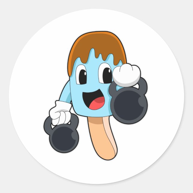 Popsität bei Krafttraining mit Dumbells Runder Aufkleber (Vorderseite)