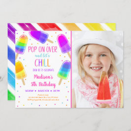Popsiv Rainbow Pink Gold Girl Birthday Einladung
