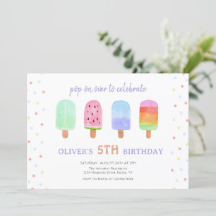 Popsizer Eiscreme Pop über Geburt Einladung