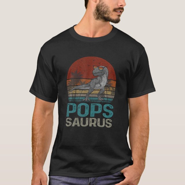 Popssaurus T Rex Dinosaur Funny Pops Saurus Family T-Shirt (Vorderseite)