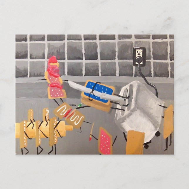 PopTarts gegen Toaster Strudels Postkarte (Vorderseite)