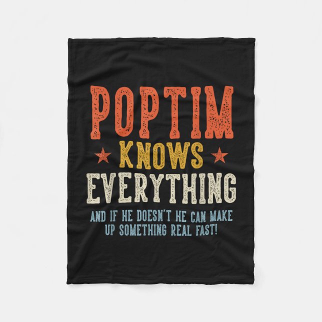 Poptim kennt alles Vatertag Retro Vintage Fleecedecke (Vorderseite)