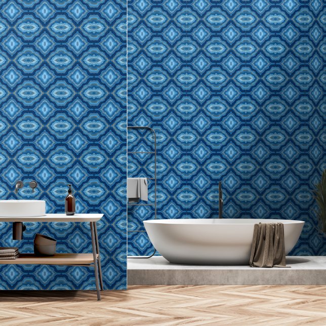 Popular Azure Blue Gold Marble Collection Tapete (Badezimmer)
